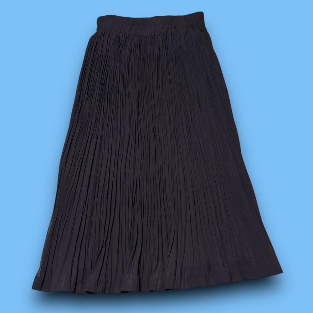 Vintage Black Pleated Maxi Skirt Size Large Whimsygoth Fairygrunge 90s
